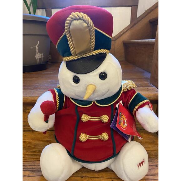 1999 CHRISTMAS 19" SNOWDEN PLUSH SNOWMAN MUSICAL BAND LEADER - Picture 1 of 8